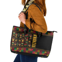 Kwanzaa African Pattern Leather Tote Bag - Wonder Print Shop