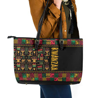Kwanzaa African Pattern Leather Tote Bag - Wonder Print Shop