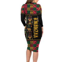 Kwanzaa African Pattern Long Sleeve Bodycon Dress - Wonder Print Shop