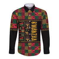 Kwanzaa African Pattern Long Sleeve Button Shirt - Wonder Print Shop