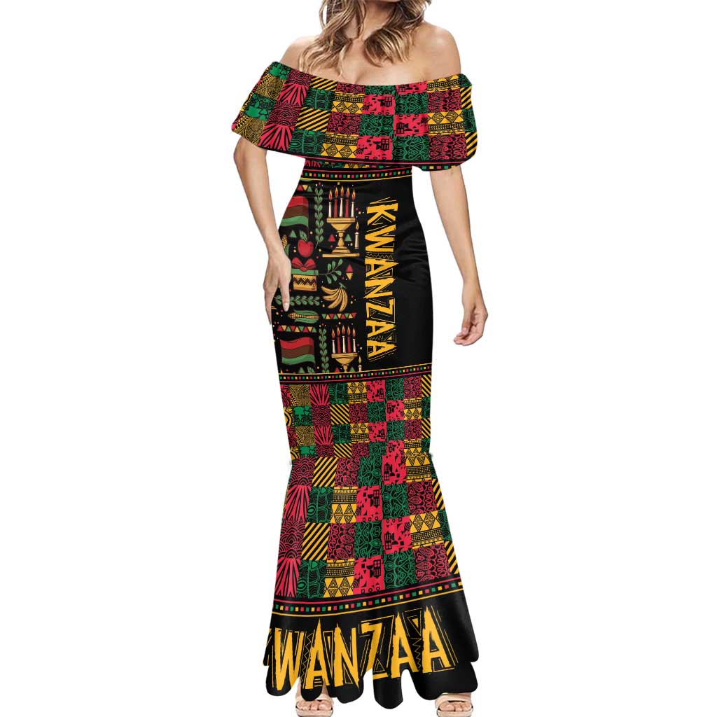 Kwanzaa African Pattern Mermaid Dress - Wonder Print Shop