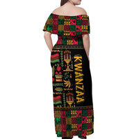 Kwanzaa African Pattern Off Shoulder Maxi Dress - Wonder Print Shop