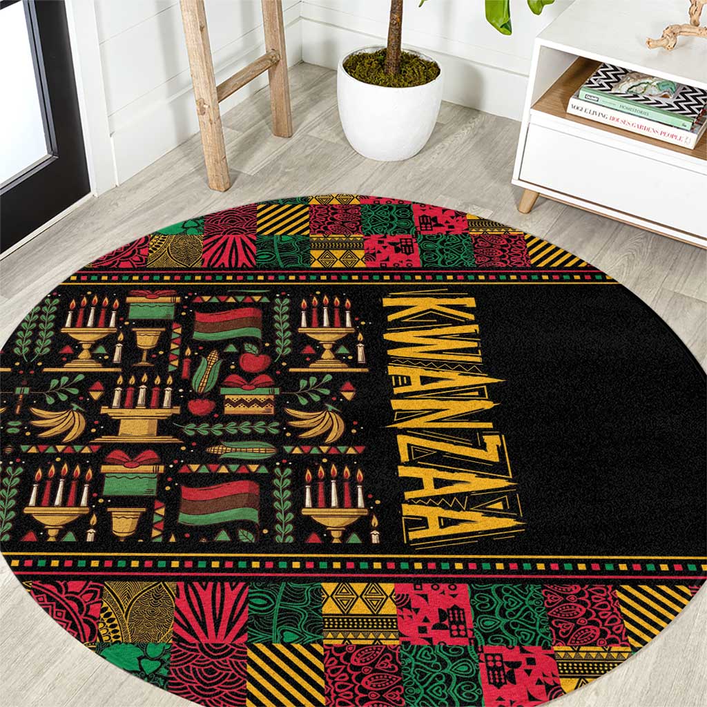 Kwanzaa African Pattern Round Carpet
