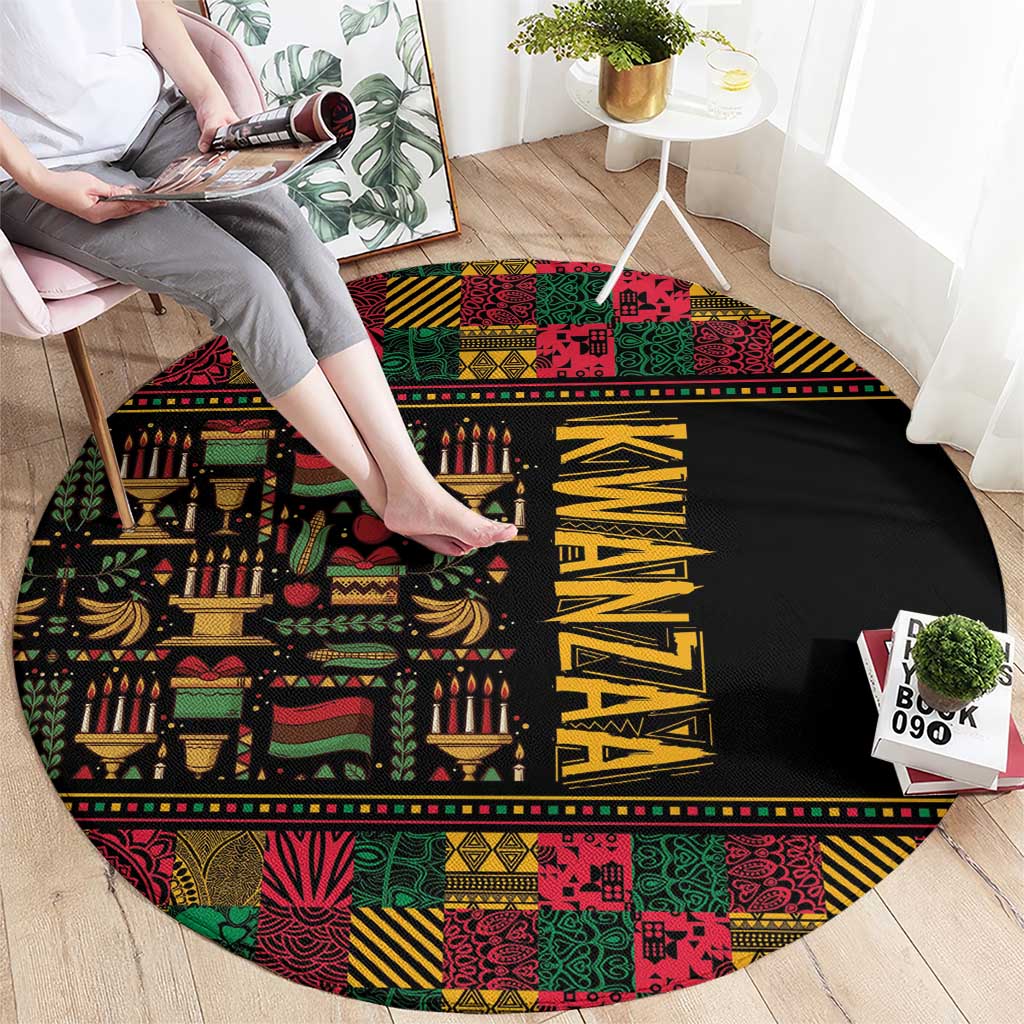 Kwanzaa African Pattern Round Carpet