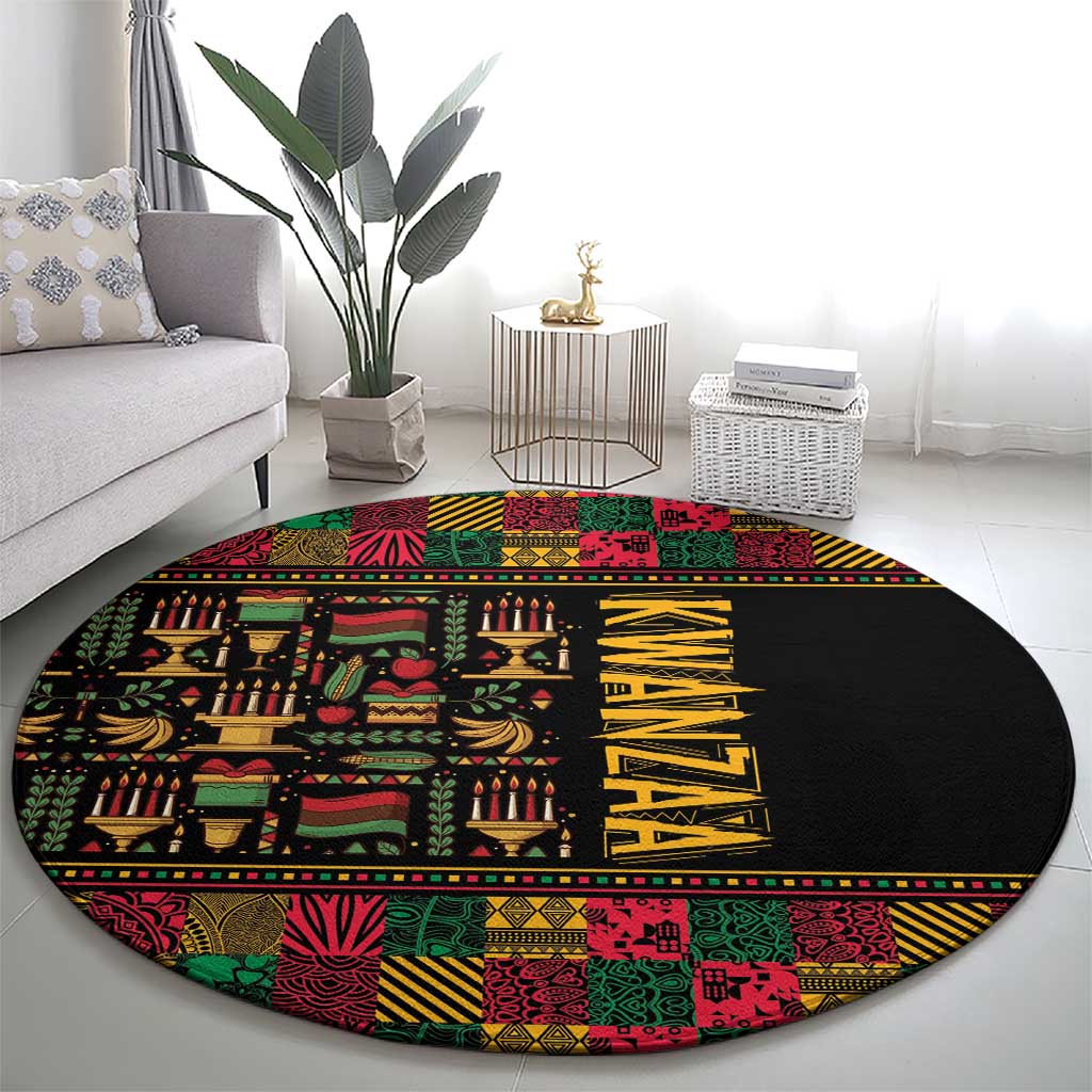 Kwanzaa African Pattern Round Carpet