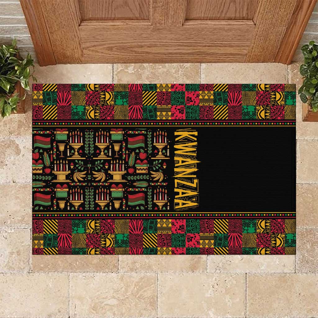 Kwanzaa African Pattern Rubber Doormat - Wonder Print Shop