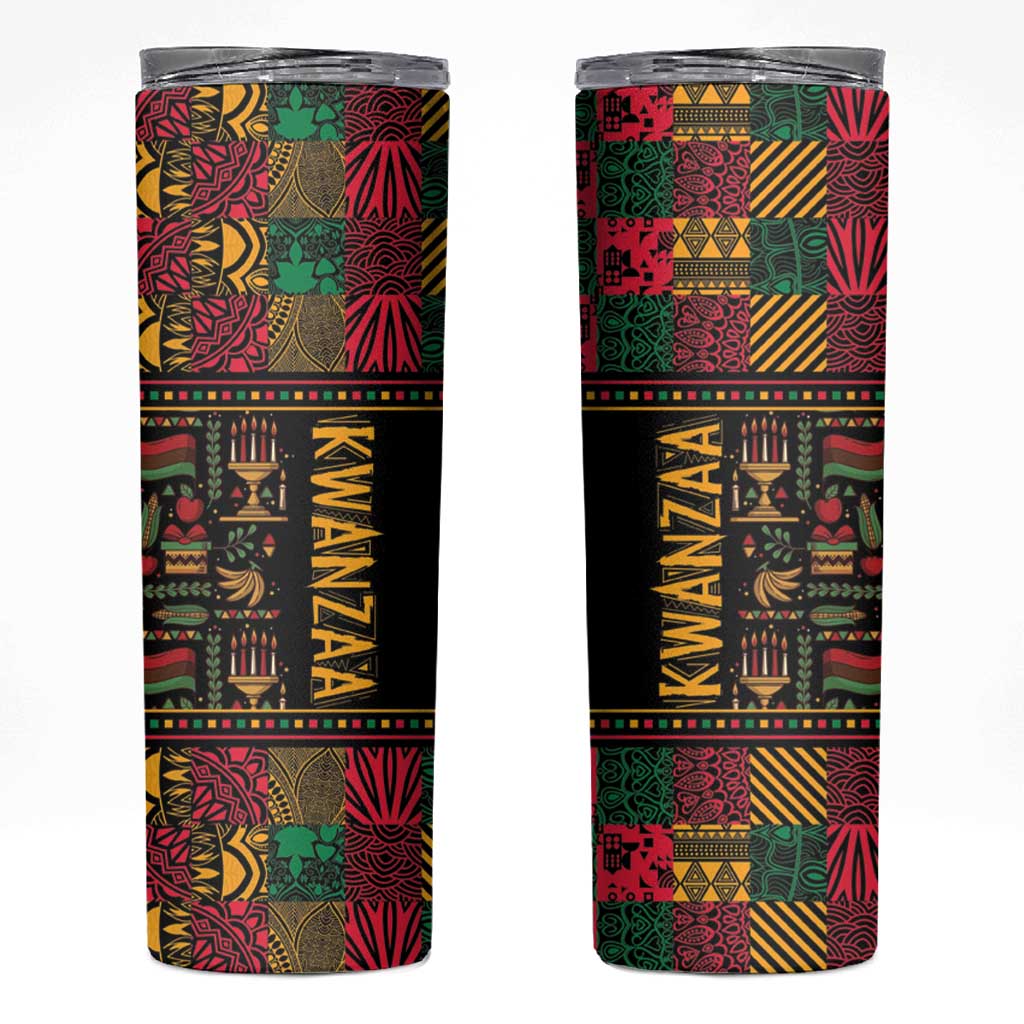 Kwanzaa African Pattern Skinny Tumbler - Wonder Print Shop