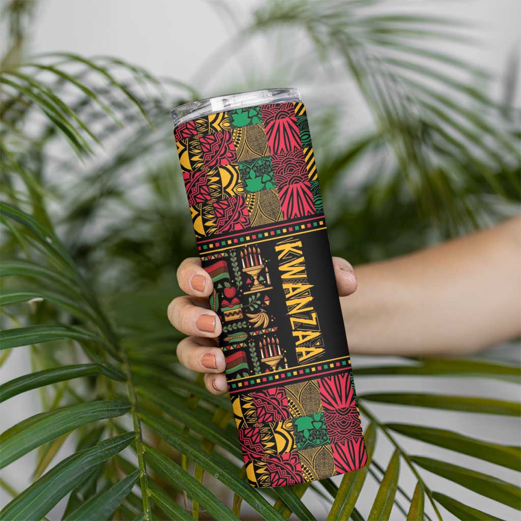 Kwanzaa African Pattern Skinny Tumbler - Wonder Print Shop