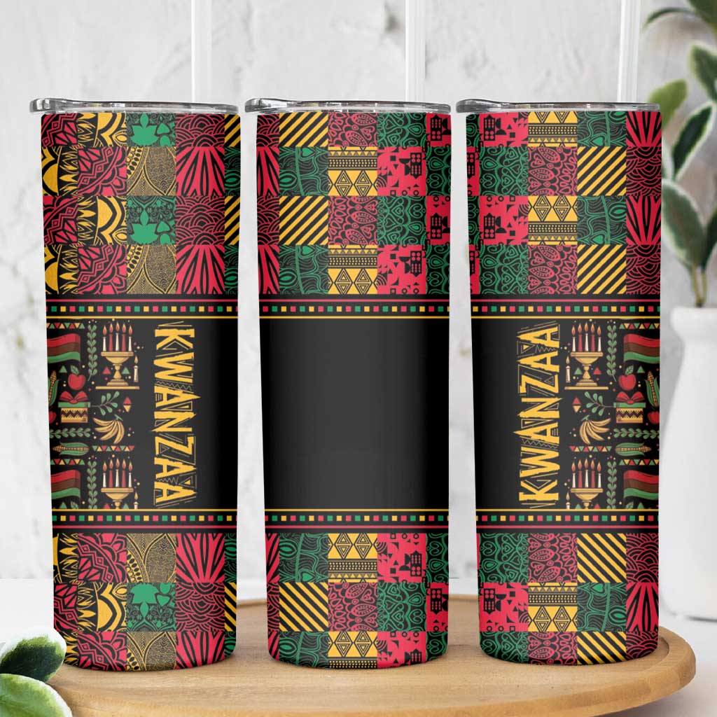 Kwanzaa African Pattern Skinny Tumbler - Wonder Print Shop