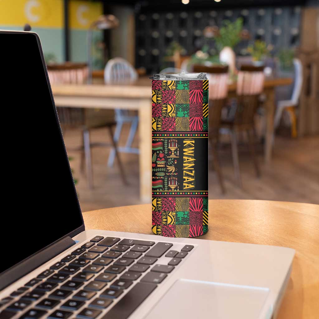 Kwanzaa African Pattern Skinny Tumbler - Wonder Print Shop