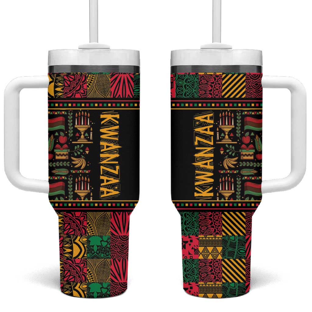 Kwanzaa African Pattern Tumbler With Handle - Wonder Print Shop
