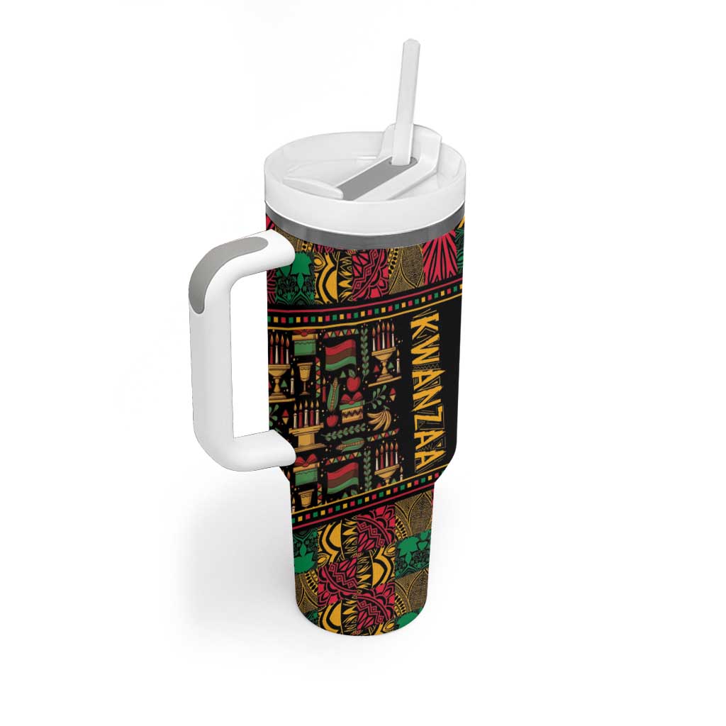 Kwanzaa African Pattern Tumbler With Handle - Wonder Print Shop