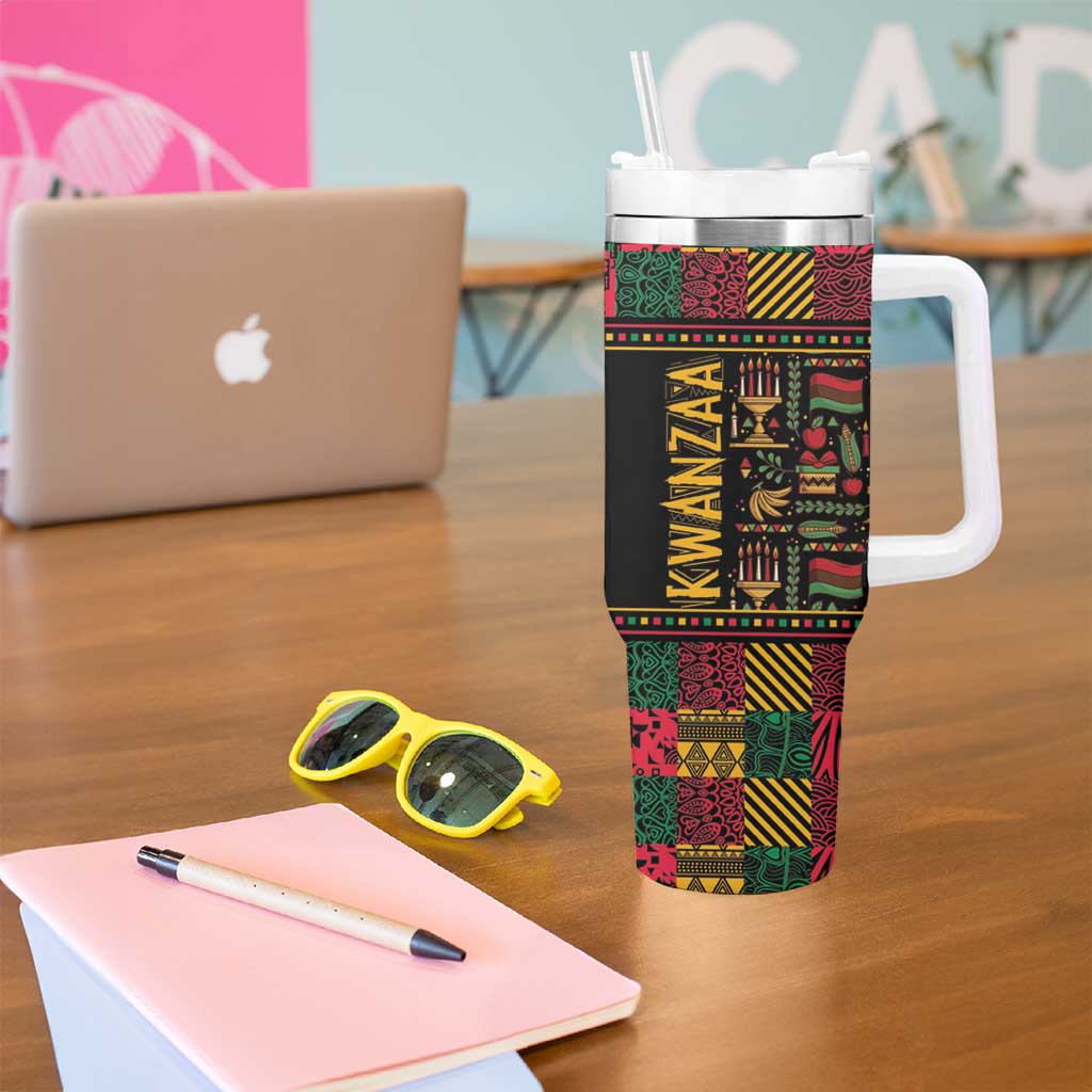 Kwanzaa African Pattern Tumbler With Handle - Wonder Print Shop