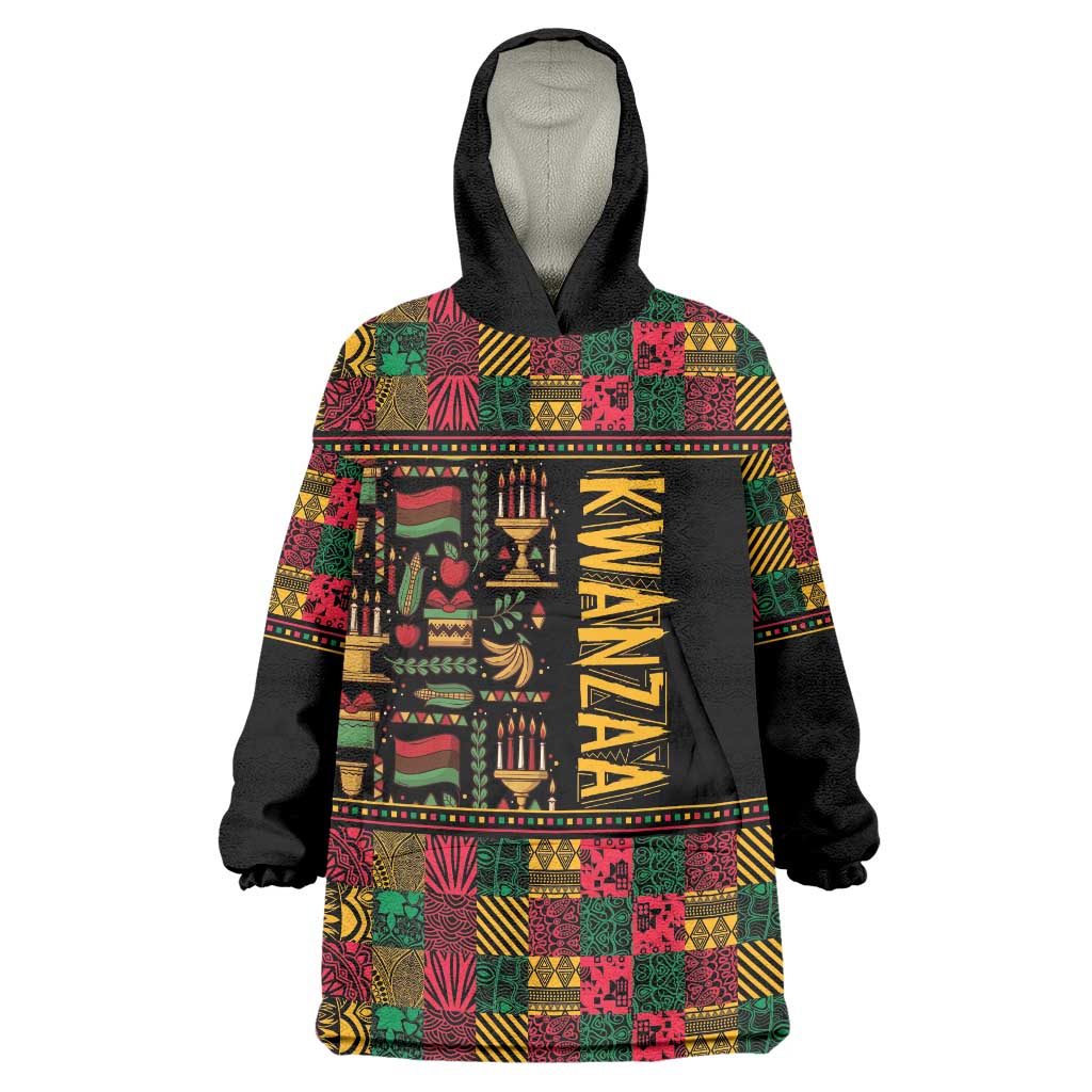 Kwanzaa African Pattern Wearable Blanket Hoodie - Wonder Print Shop