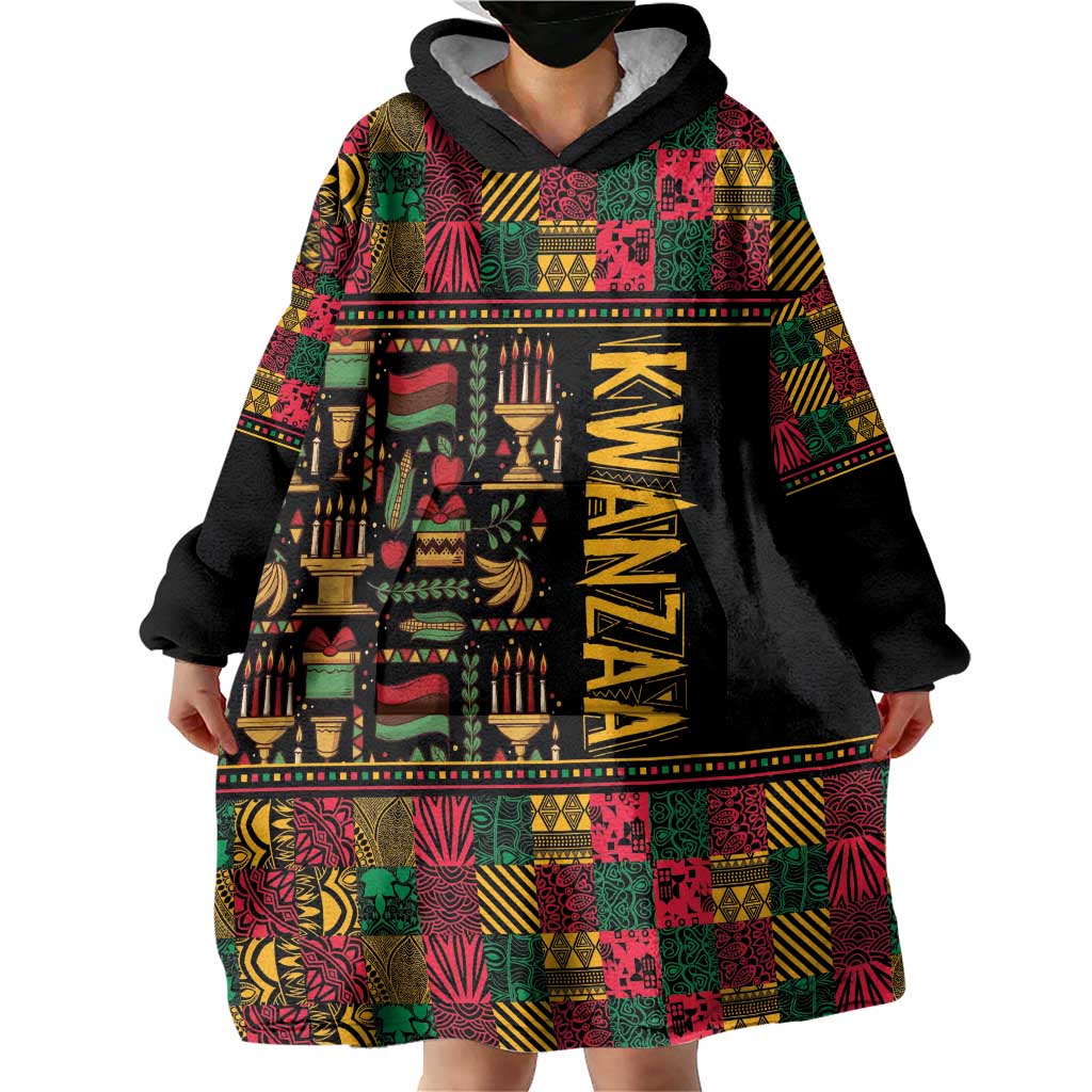 Kwanzaa African Pattern Wearable Blanket Hoodie - Wonder Print Shop