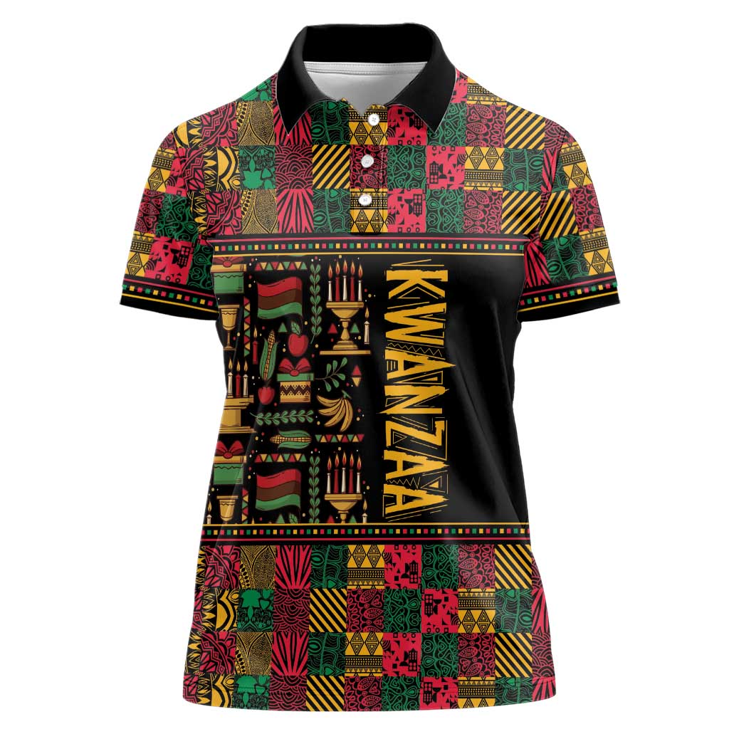 Kwanzaa African Pattern Women Polo Shirt - Wonder Print Shop