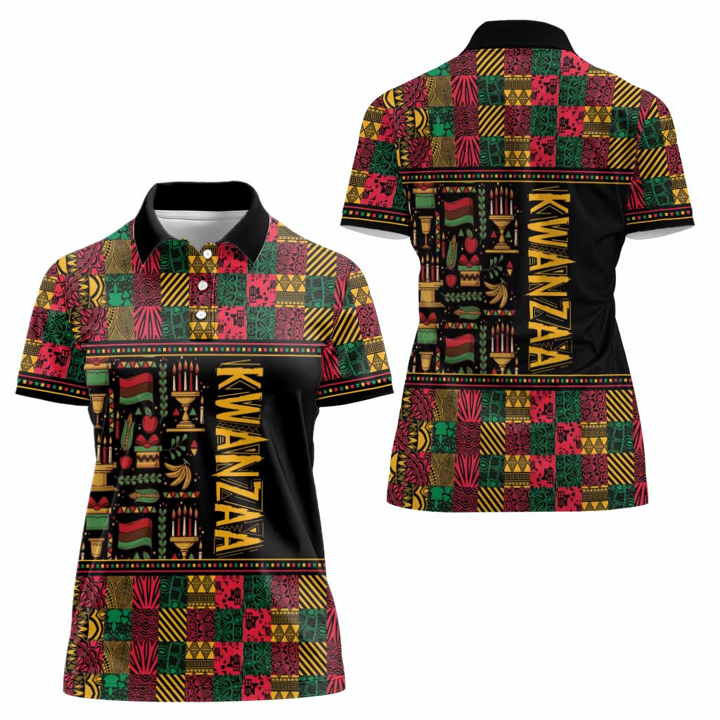 Kwanzaa African Pattern Women Polo Shirt - Wonder Print Shop