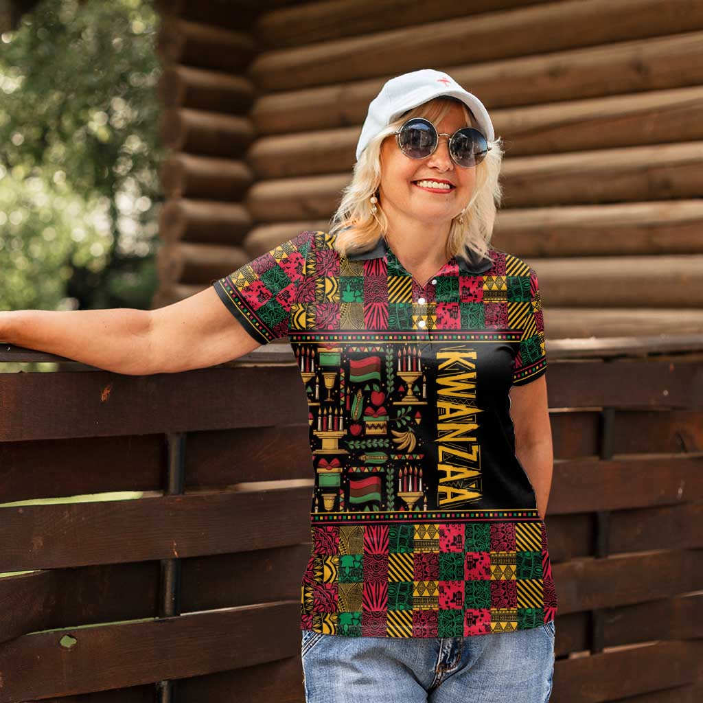 Kwanzaa African Pattern Women Polo Shirt - Wonder Print Shop