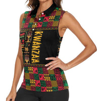 Kwanzaa African Pattern Women Sleeveless Polo Shirt - Wonder Print Shop
