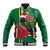 Dominica Christmas Coquette Bow Baseball Jacket Sisserou Parrot Tropical Flower - Wonder Print Shop