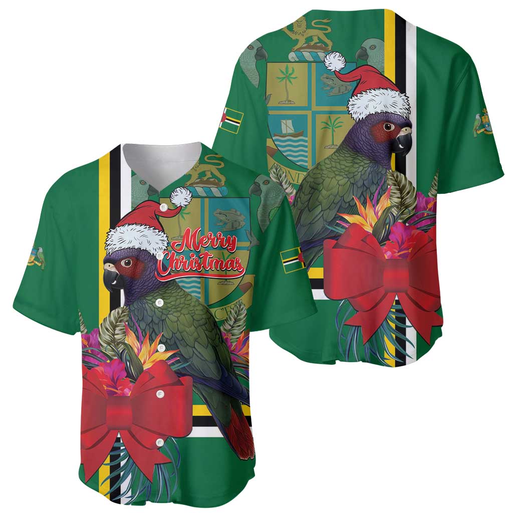 Dominica Christmas Coquette Bow Baseball Jersey Sisserou Parrot Tropical Flower - Wonder Print Shop