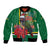 Dominica Christmas Coquette Bow Bomber Jacket Sisserou Parrot Tropical Flower - Wonder Print Shop