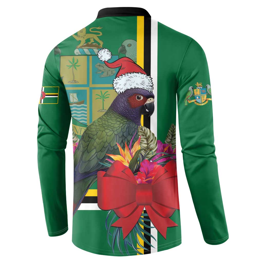 Dominica Christmas Coquette Bow Button Sweatshirt Sisserou Parrot Tropical Flower - Wonder Print Shop