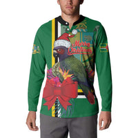 Dominica Christmas Coquette Bow Button Sweatshirt Sisserou Parrot Tropical Flower - Wonder Print Shop