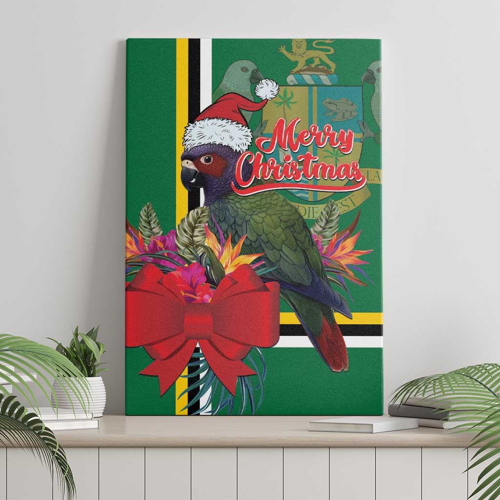 Dominica Christmas Coquette Bow Canvas Wall Art Sisserou Parrot Tropical Flower - Wonder Print Shop