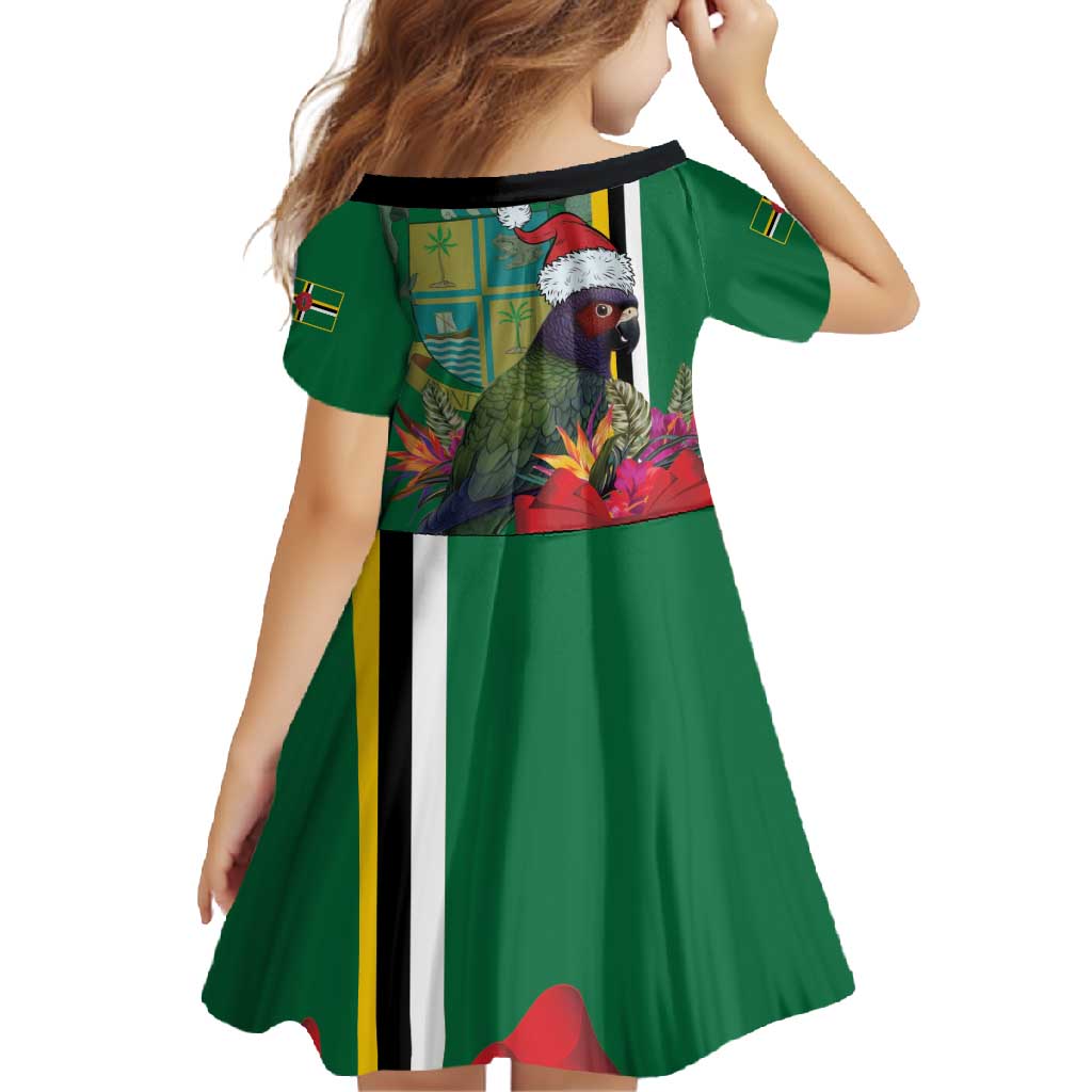 Dominica Christmas Coquette Bow Family Matching Off Shoulder Maxi Dress and Hawaiian Shirt Sisserou Parrot Tropical Flower - Wonder Print Shop