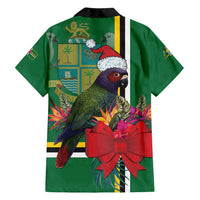 Dominica Christmas Coquette Bow Family Matching Off Shoulder Maxi Dress and Hawaiian Shirt Sisserou Parrot Tropical Flower - Wonder Print Shop