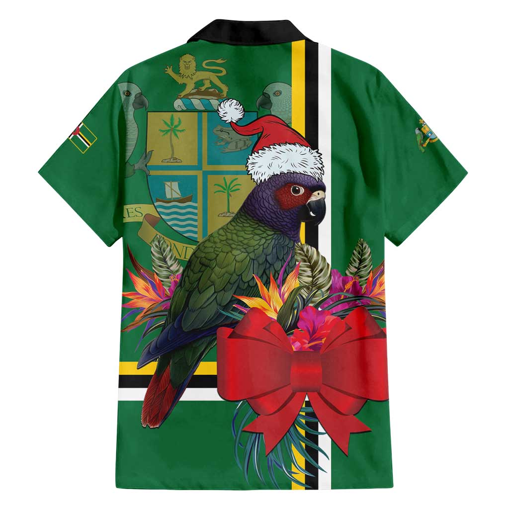 Dominica Christmas Coquette Bow Family Matching Puletasi and Hawaiian Shirt Sisserou Parrot Tropical Flower - Wonder Print Shop