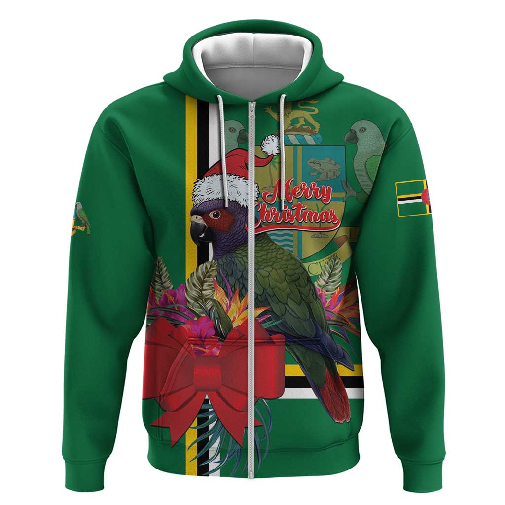 Dominica Christmas Coquette Bow Hoodie Sisserou Parrot Tropical Flower - Wonder Print Shop