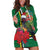Dominica Christmas Coquette Bow Hoodie Dress Sisserou Parrot Tropical Flower - Wonder Print Shop