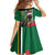 Dominica Christmas Coquette Bow Kid Short Sleeve Dress Sisserou Parrot Tropical Flower - Wonder Print Shop