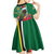 Dominica Christmas Coquette Bow Kid Short Sleeve Dress Sisserou Parrot Tropical Flower - Wonder Print Shop