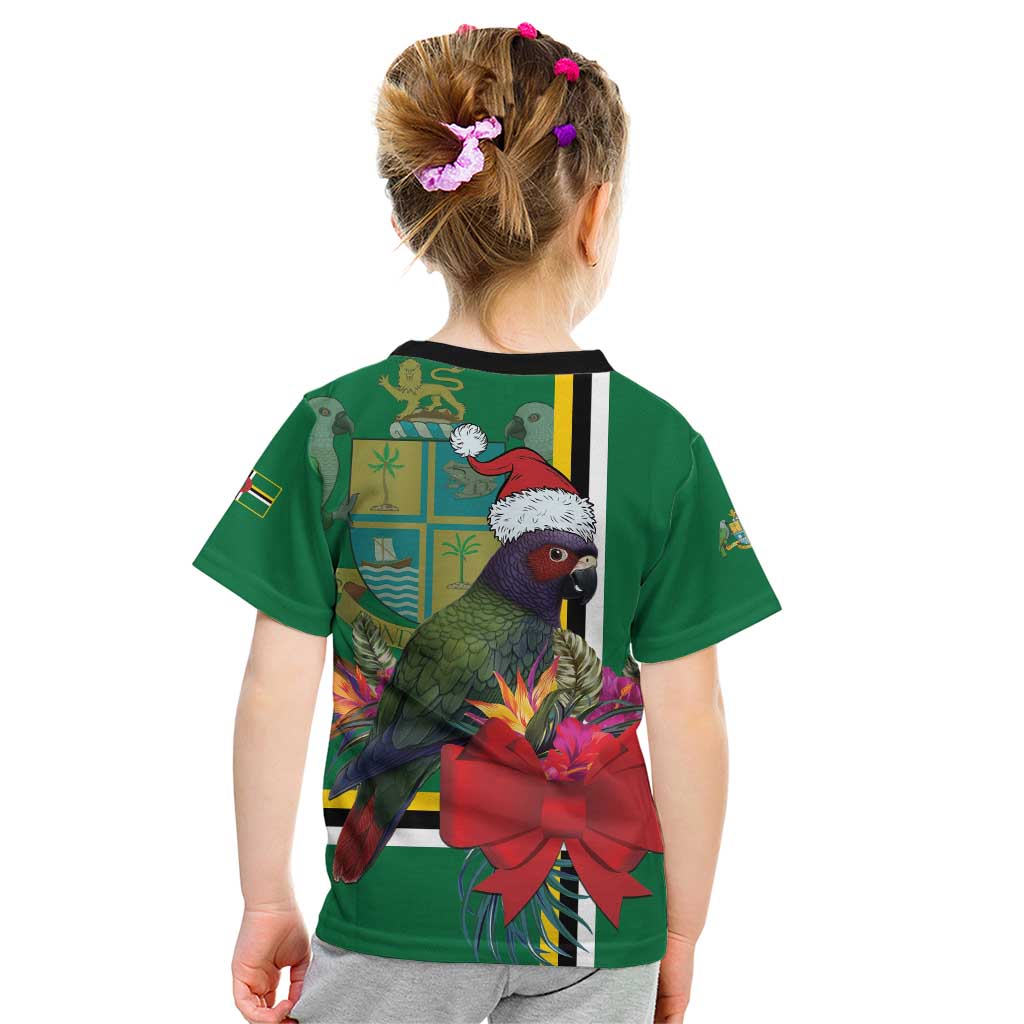 Dominica Christmas Coquette Bow Kid T Shirt Sisserou Parrot Tropical Flower - Wonder Print Shop