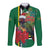 Dominica Christmas Coquette Bow Long Sleeve Button Shirt Sisserou Parrot Tropical Flower - Wonder Print Shop