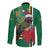 Dominica Christmas Coquette Bow Long Sleeve Button Shirt Sisserou Parrot Tropical Flower - Wonder Print Shop
