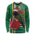 Dominica Christmas Coquette Bow Long Sleeve Shirt Sisserou Parrot Tropical Flower - Wonder Print Shop