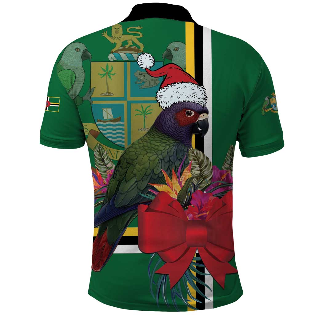Dominica Christmas Coquette Bow Polo Shirt Sisserou Parrot Tropical Flower - Wonder Print Shop