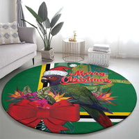 Dominica Christmas Coquette Bow Round Carpet Sisserou Parrot Tropical Flower