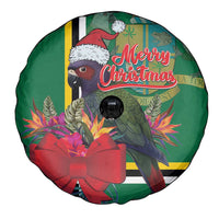 Dominica Christmas Coquette Bow Spare Tire Cover Sisserou Parrot Tropical Flower - Wonder Print Shop