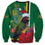 Dominica Christmas Coquette Bow Sweatshirt Sisserou Parrot Tropical Flower - Wonder Print Shop