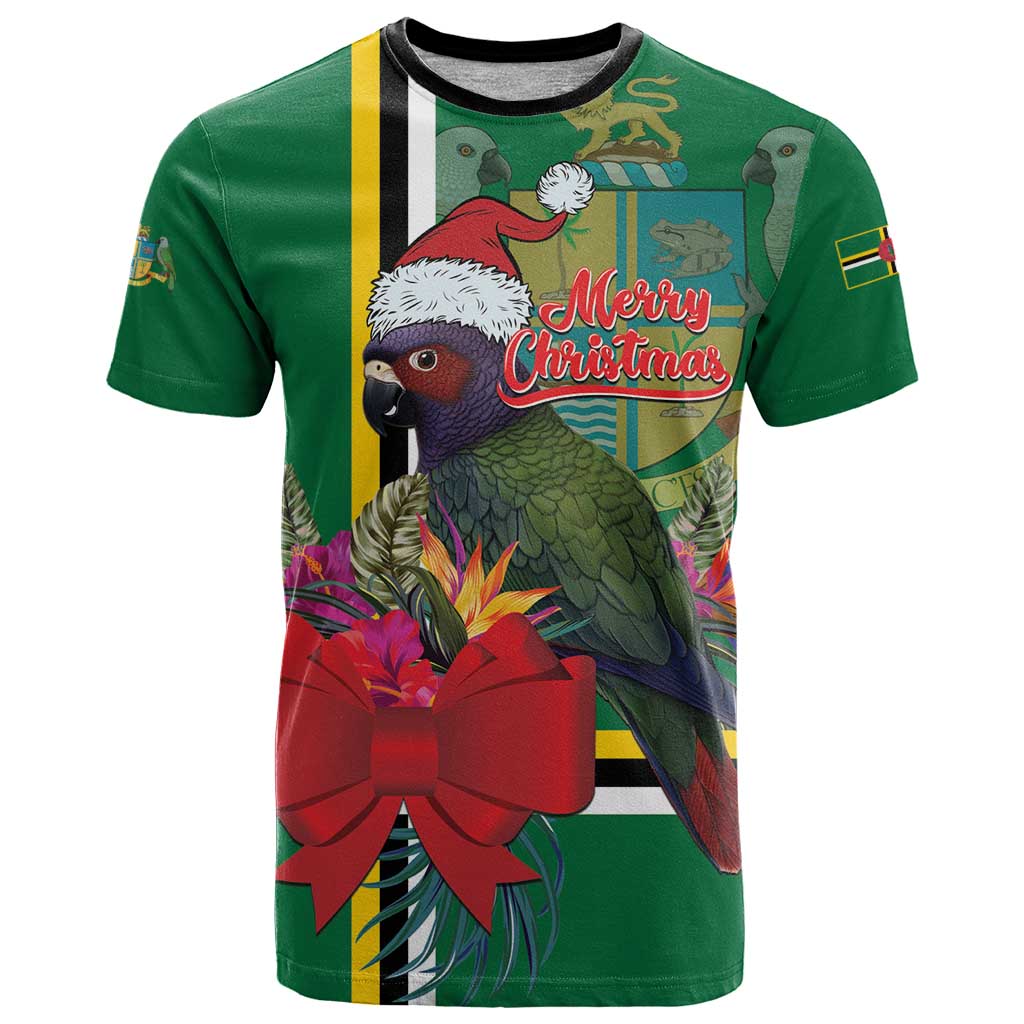 Dominica Christmas Coquette Bow T Shirt Sisserou Parrot Tropical Flower - Wonder Print Shop