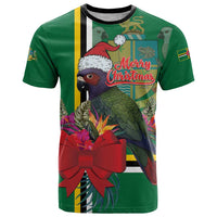 Dominica Christmas Coquette Bow T Shirt Sisserou Parrot Tropical Flower - Wonder Print Shop