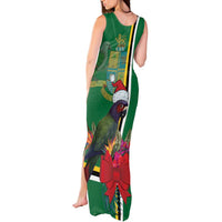 Dominica Christmas Coquette Bow Tank Maxi Dress Sisserou Parrot Tropical Flower - Wonder Print Shop