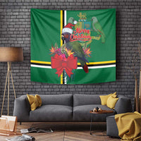 Dominica Christmas Coquette Bow Tapestry Sisserou Parrot Tropical Flower - Wonder Print Shop