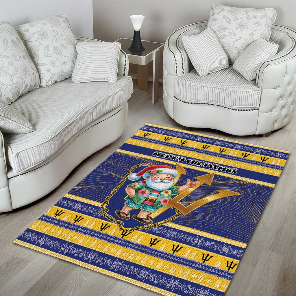 Barbados Christmas Area Rug Bajan Map Santa Trident - Wonder Print Shop