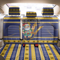 Barbados Christmas Back Car Seat Cover Bajan Map Santa Trident - Wonder Print Shop